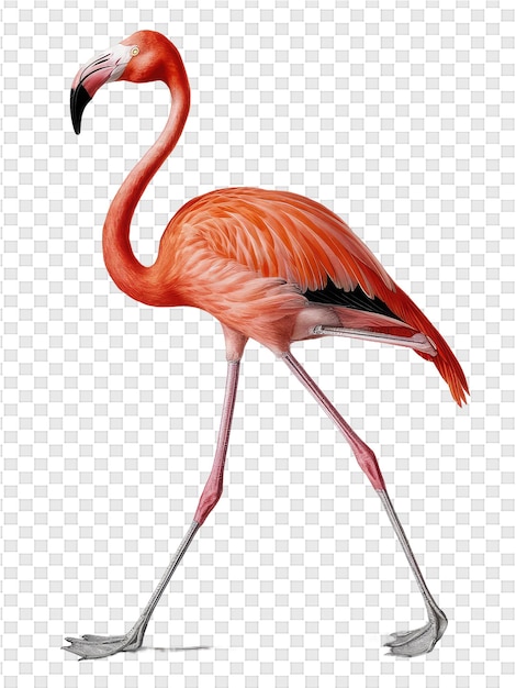 PSD Рисунок фламинго на белом фоне