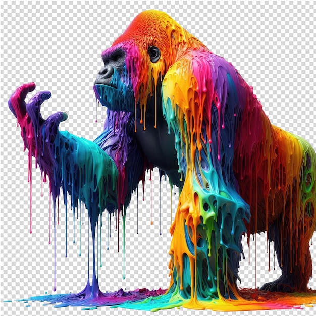 PSD Рисунок гориллы, сделанный картиной гориллы