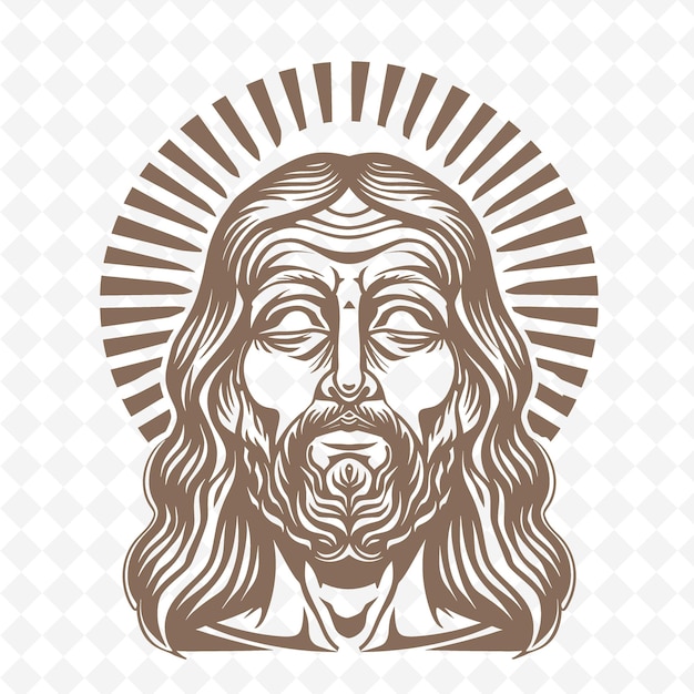 Рисунок головы иисуса с крестом на фоне