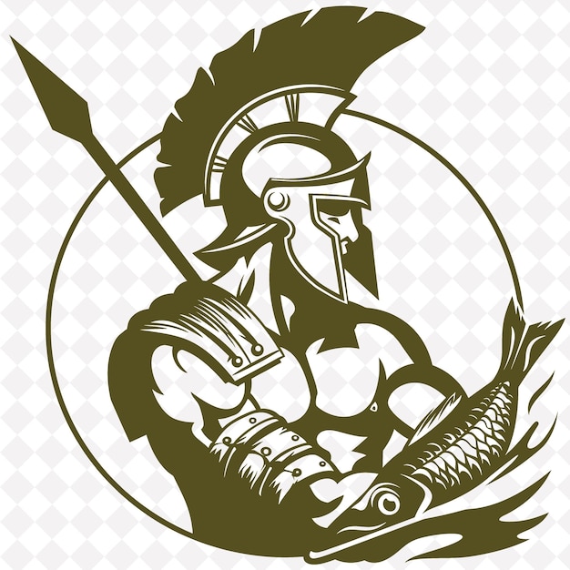 PSD Рисунок рыцаря с мечом и щитом
