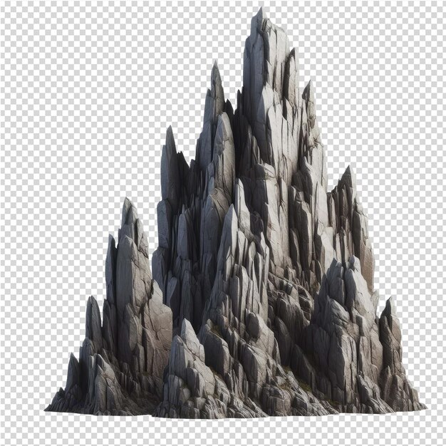 PSD a drawing of a mountain with a sharp rock