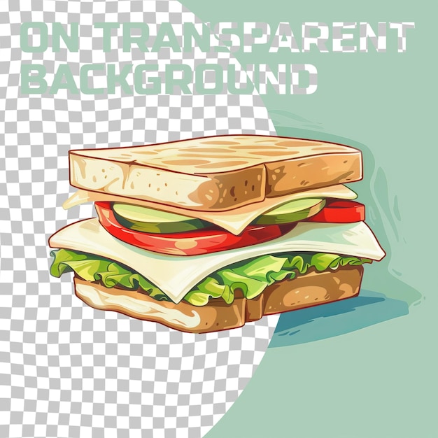 PSD a drawing of a sandwich with a picture of a sandwich on it