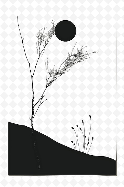 PSD Рисунок дерева на карточке, на которой написано логотип