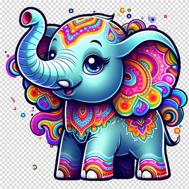 PSD Рисунок слона со словом 