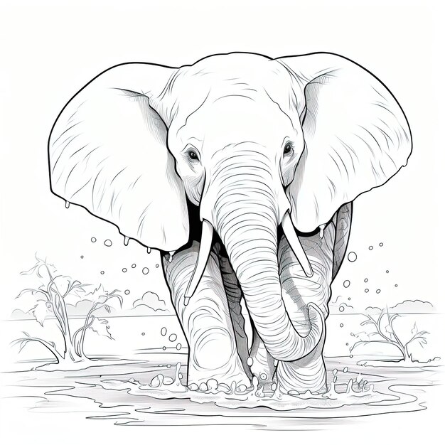 PSD Рисунок слона с надписью «бивни».