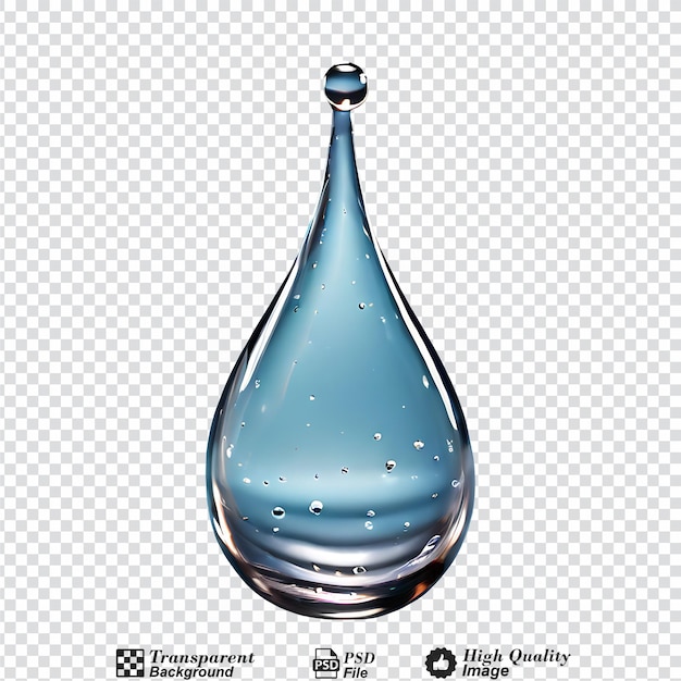 PSD Капля воды, изолированная на прозрачном фоне