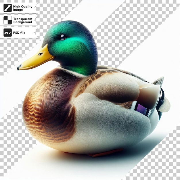 PSD a duck that is sitting on a white background