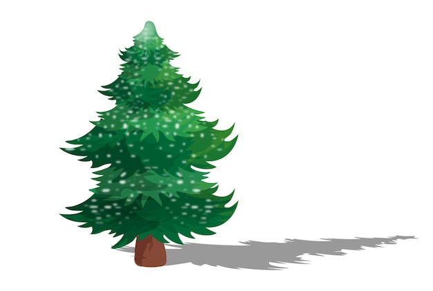 A festive Christmas tree with snow