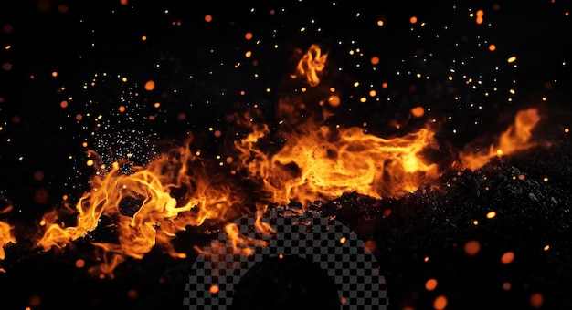 a fire with a circle in the middle of it