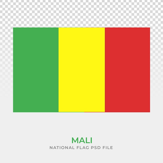 A flag of mali is shown on a transparent background