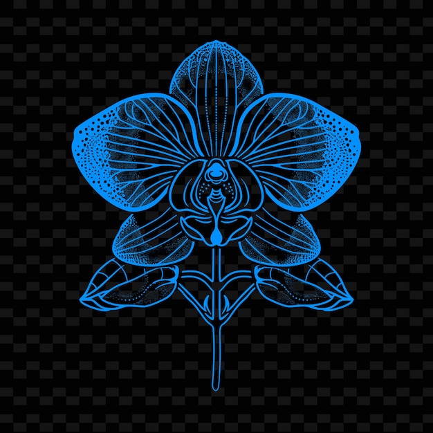 PSD 黒い背景の青い花