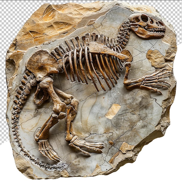 PSD a fossil of a dinosaur with a dinosaur on it