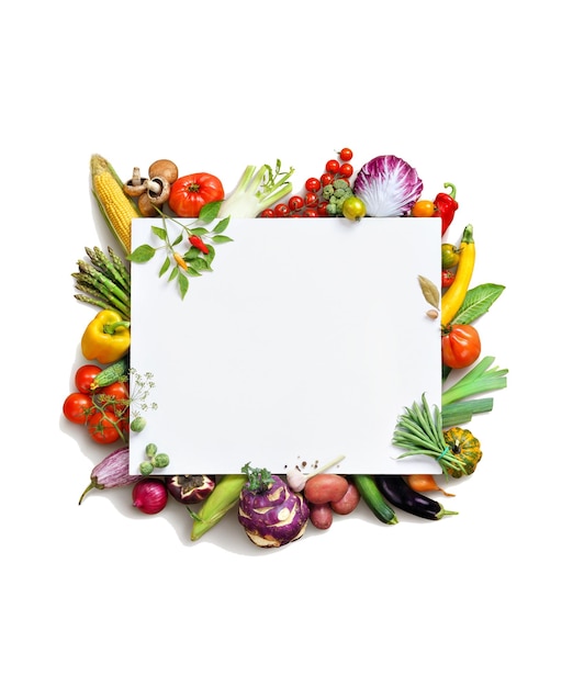a framed picture of a frame with a picture of fruits and vegetables