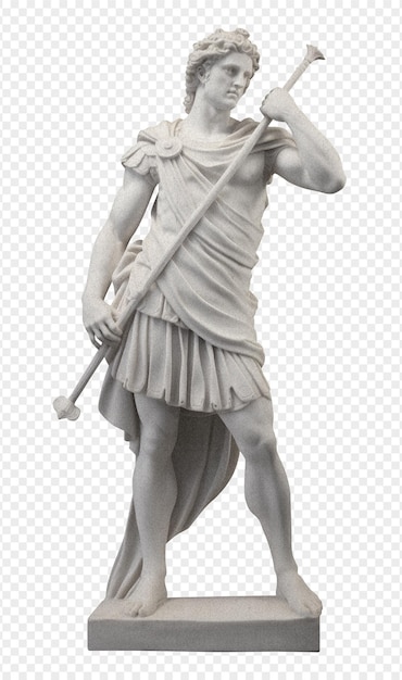 PSD 透明な背景のヴィンテージイラストの若い男の全長のギリシャの ⁇ 像
