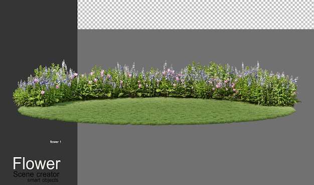 A garden with a variety of flowers