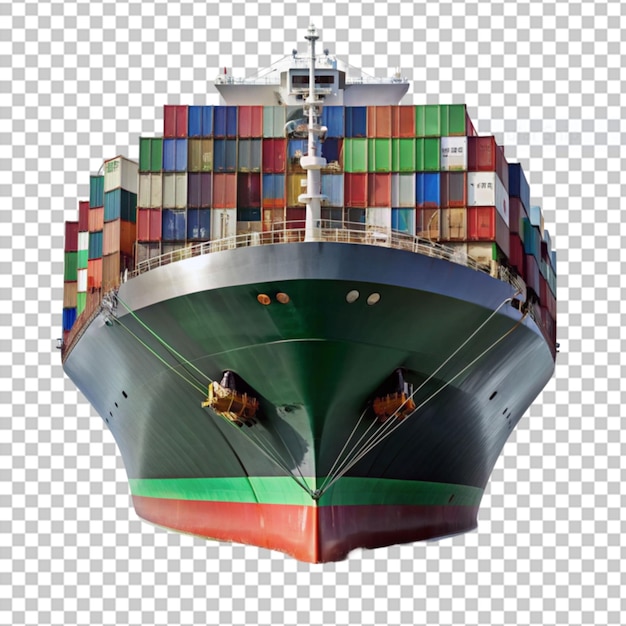 PSD Гигантский контейнерный корабль на прозрачном фоне