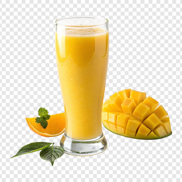 A glass of Mango Juice with real mango