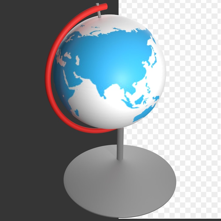 PSD a globe with a red ring around it