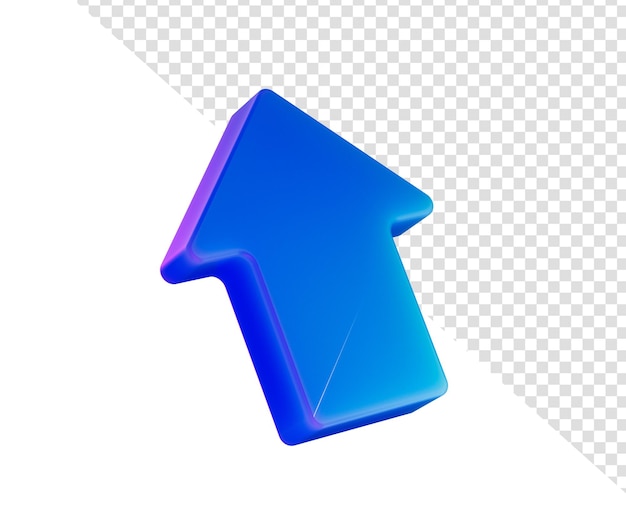 a glowing blue arrow pointing upward symbolizing progress direction and growth 3d illustration