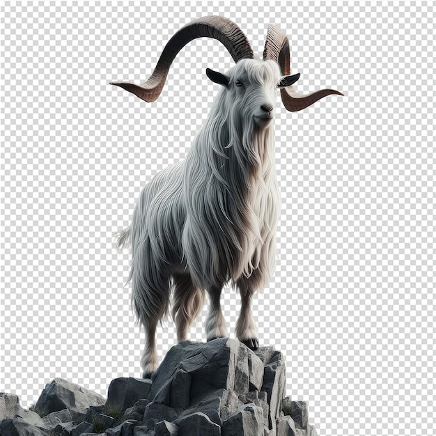 PSD Коза на скале с изображением козы на ней