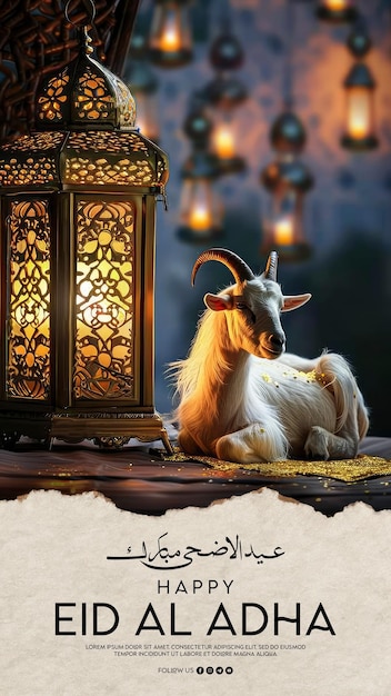 PSD a goat sits on a table with a lamp and a lamp that says quot the goat is sitting on it quot