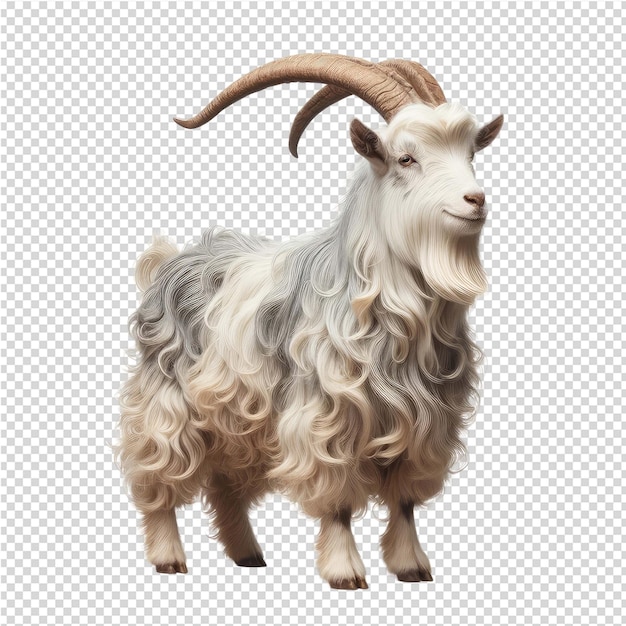 PSD a goat with horns and horns is shown in a photo