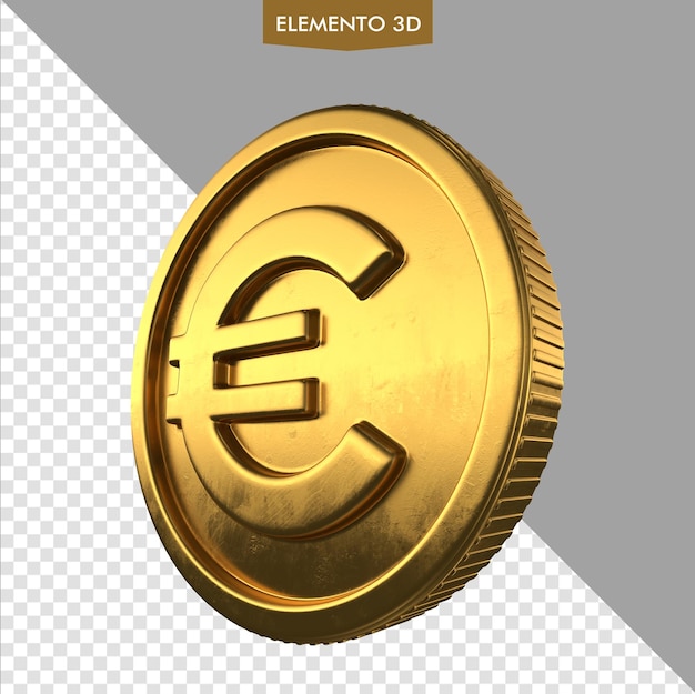 PSD Золотая монета со словом евро на ней
