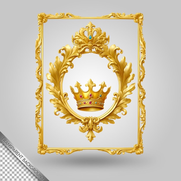 PSD Золотая рама с короной и короной на ней