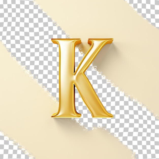 PSD 白地に金色の文字「k」。