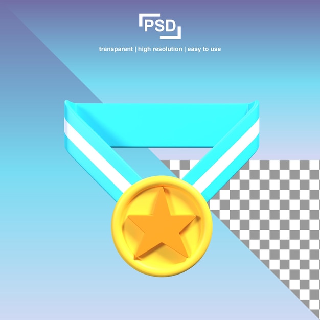 PSD Золотая медаль со звездой на ней с надписью psd.