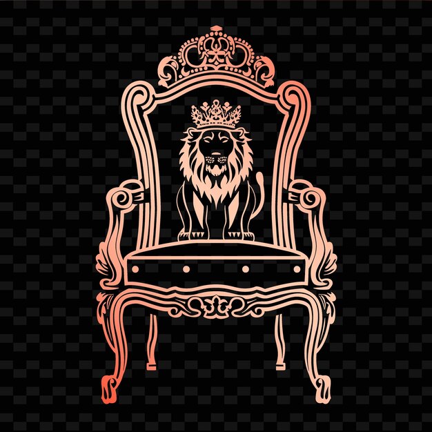 PSD Золотая корона на стуле с собакой на спине