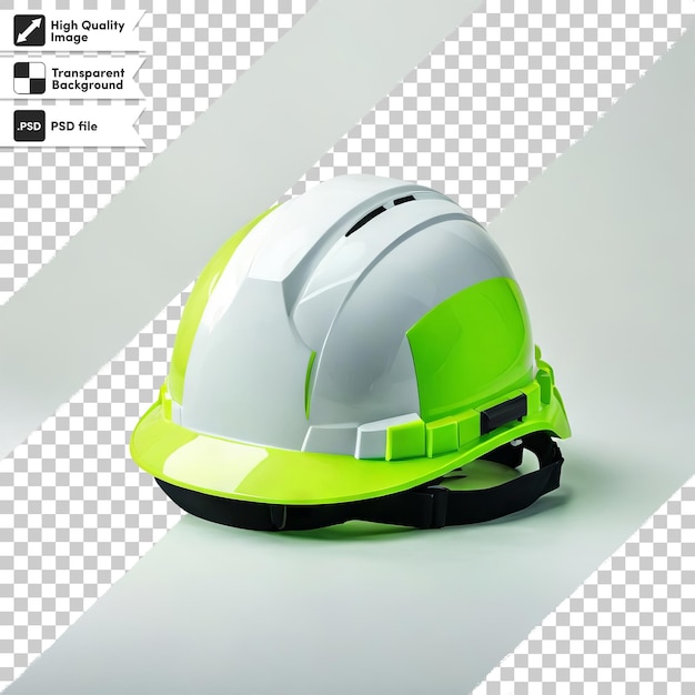 PSD a green and white helmet with a green and white design