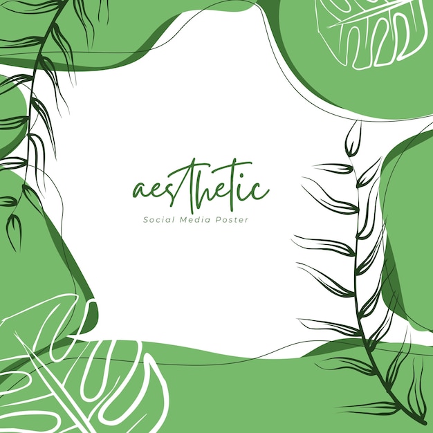 A green and white poster that says aesthetic on it