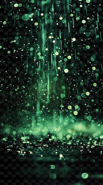 PSD a green background with water drops that look like green light