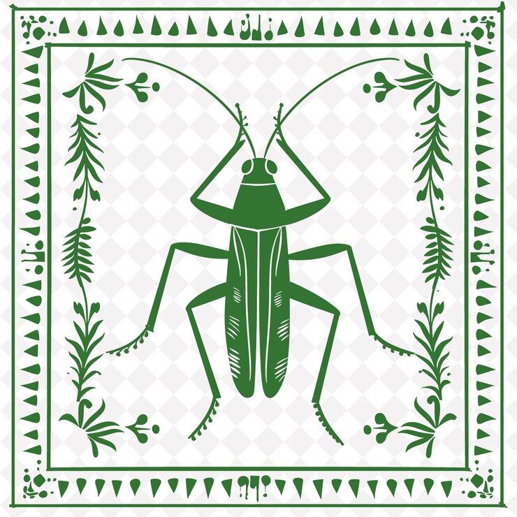PSD a green beetle with a green background with the words  bug  on it