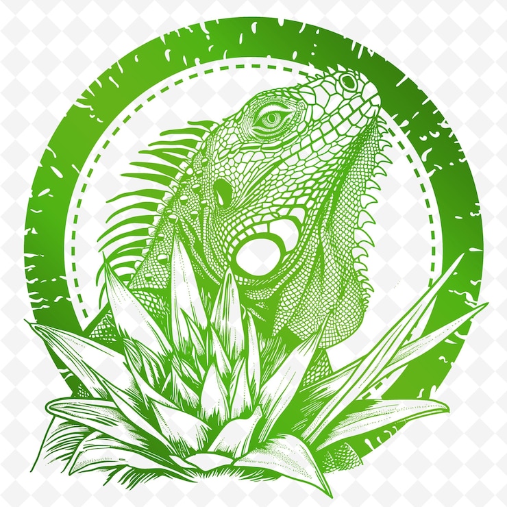 PSD a green lizard with a green background with a green background