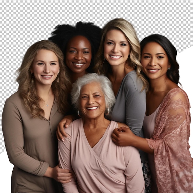 PSD a group of women pose for a photo with one of them wearing a pink shirt