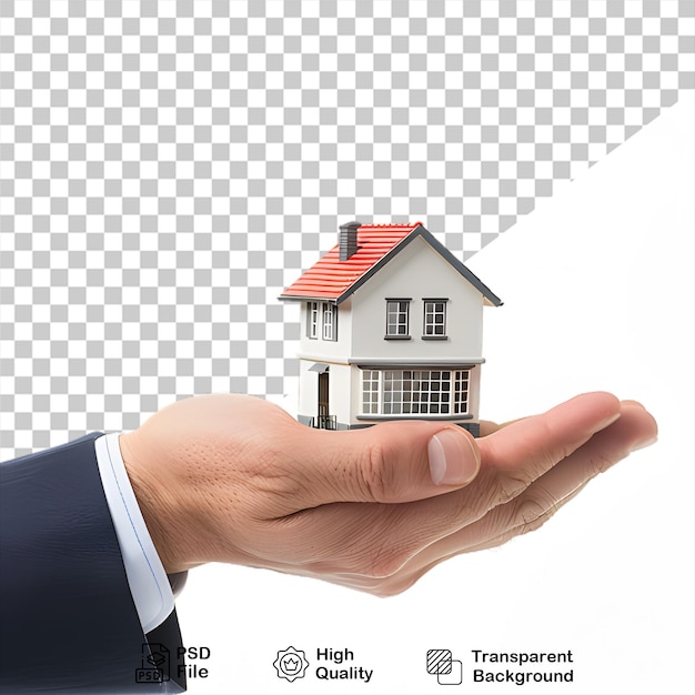 PSD a hand holds a house isolated on transparent background