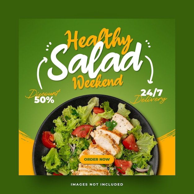 PSD 건강한 샐러드를 위한 건강한 샐러드 주말 메뉴.