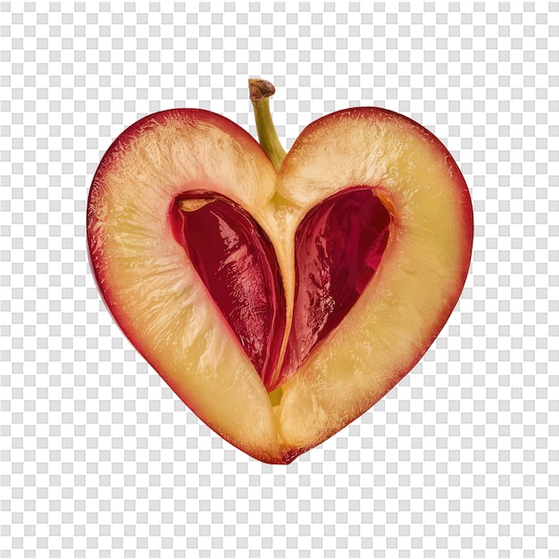 PSD 심장 모양의 사과와 그 안쪽