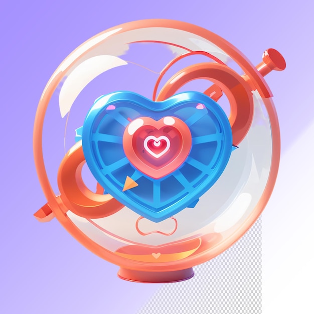 PSD Часы в форме сердца с сердцем внутри