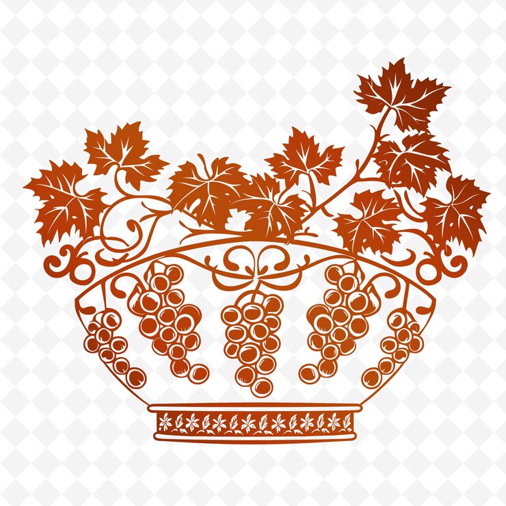 PSD a heart with grapes on a white background
