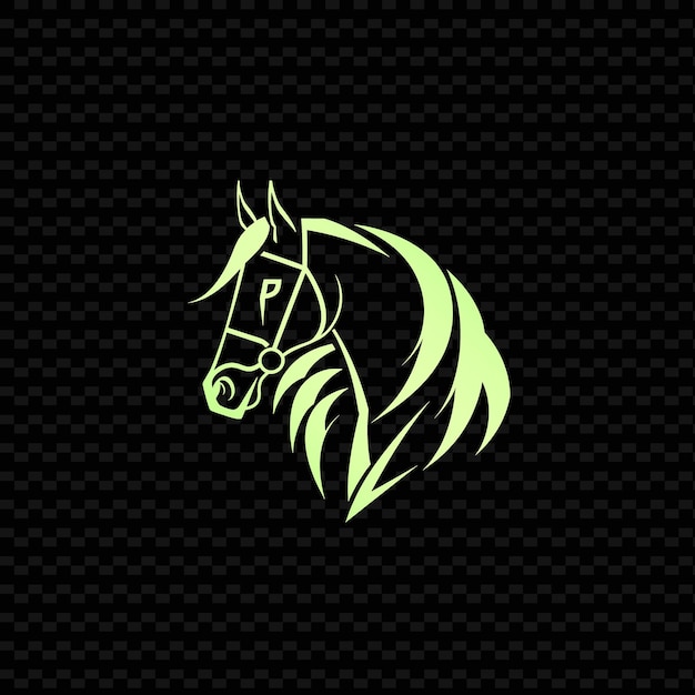 PSD Логотип лошади с желтым фоном с буквой p на нем