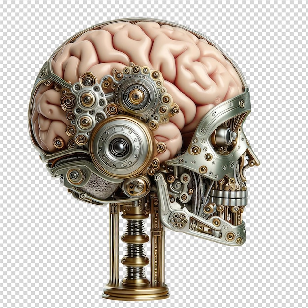 PSD a human brain with a human brain and gears on it