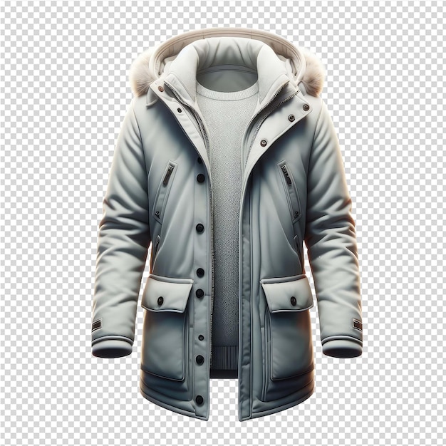 PSD 冬の言葉が書かれたフードのジャケット