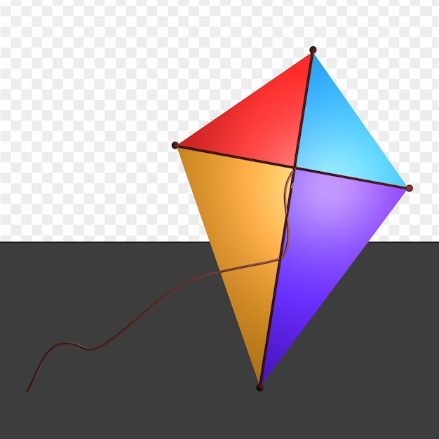 A kite with a string that says kite on it
