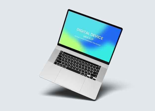 A laptop with a screen that says digital device.