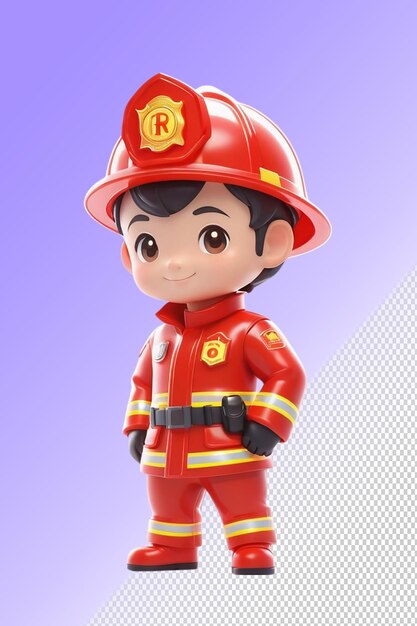 PSD Фигура из лего пожарного в униформе пожарного