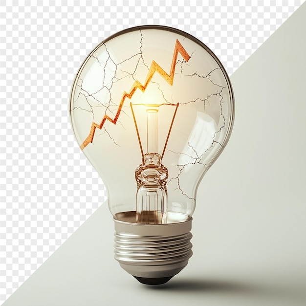 a light bulb with a graph on it and a graph on the top