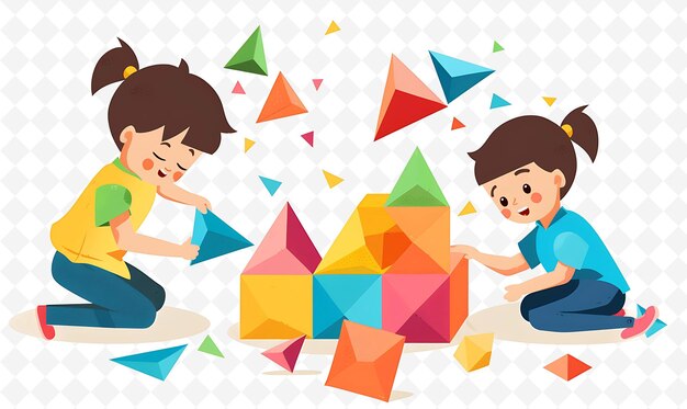 a little boy playing with a colorful cube and a boy playing with a colorful cube